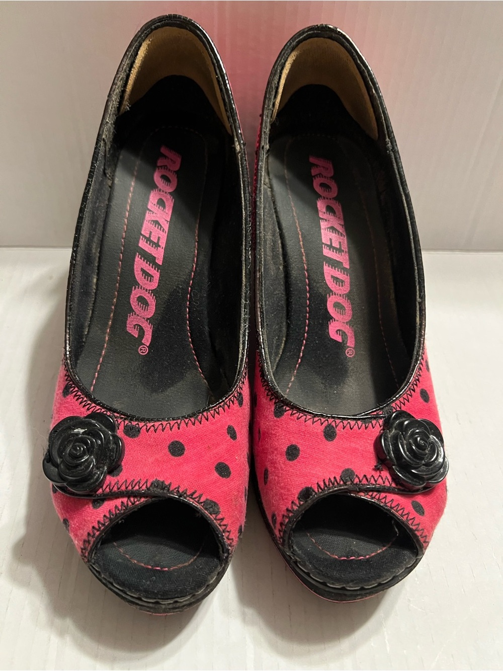 Rocket Dog Gracie Fuschia Hot Spot Knit Wedges